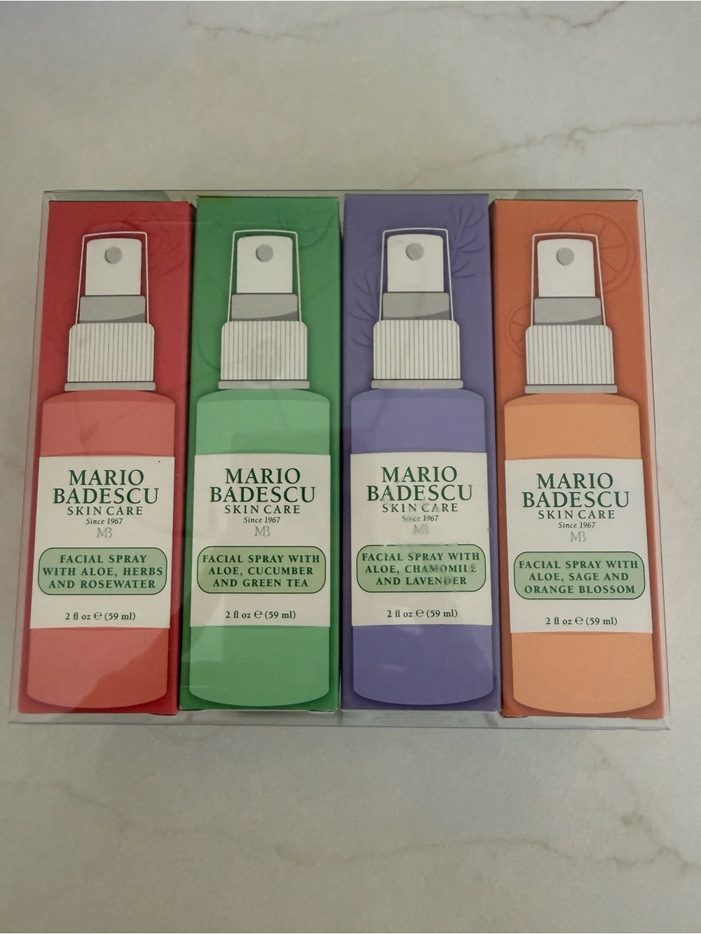 Mario Badescu Multi-Color Facial Spray Quartet - Pink Green Purple Orange